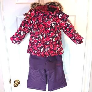 Oshkosh B'gosh Snowsuit 2-Piece Winter Coat Snow Pants Set Purple Girls 18M NWOT